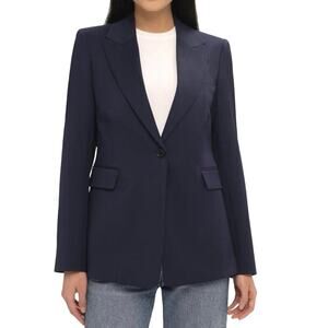 ARGENT Single Button Blazer In Seasonless Wool Navy Blue - Women’s Sz 6